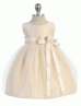 A-line Satin Tulle Knee Length Flower Girl Dress With Flower Sash